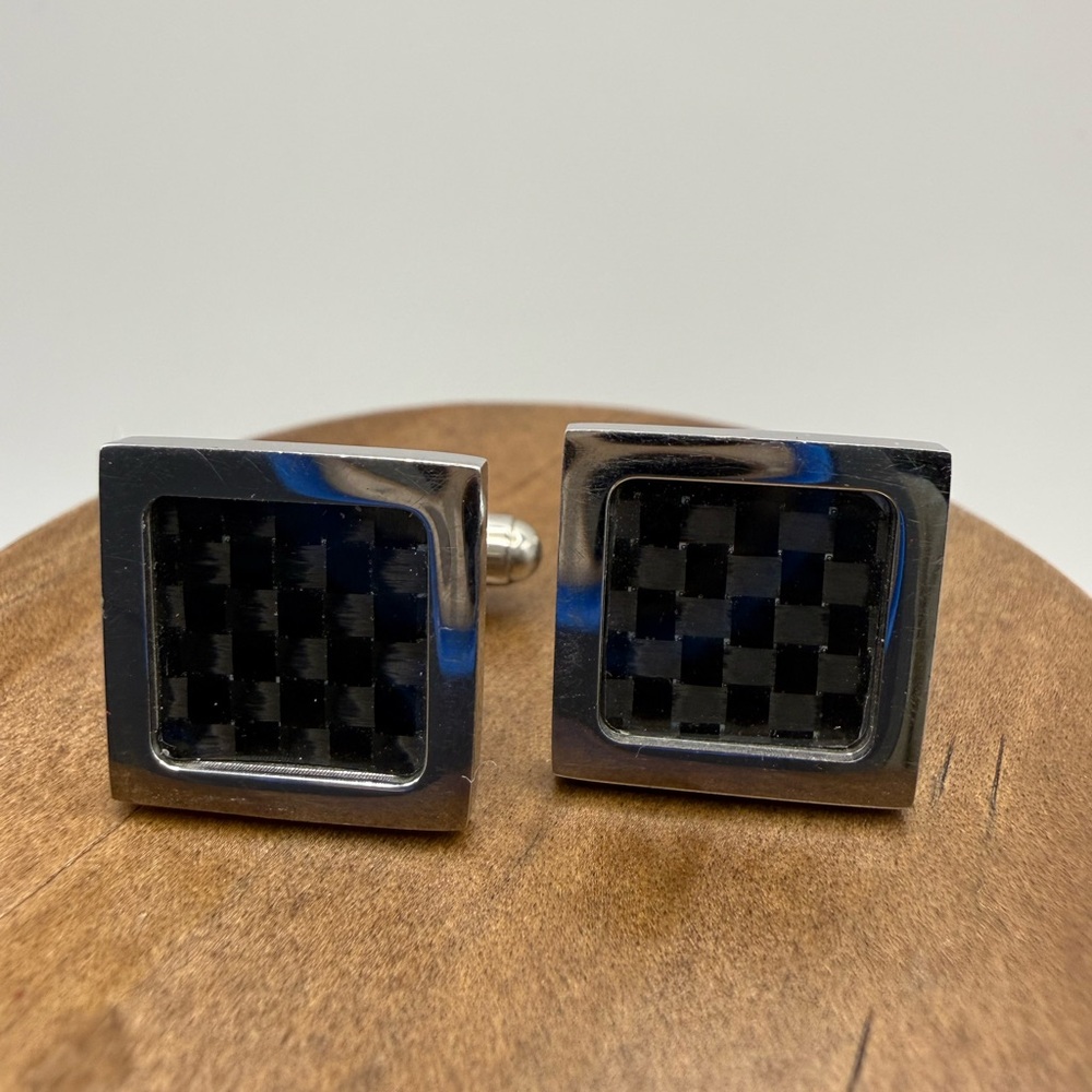 ED Force  stainless steel Checkered Cufflinks